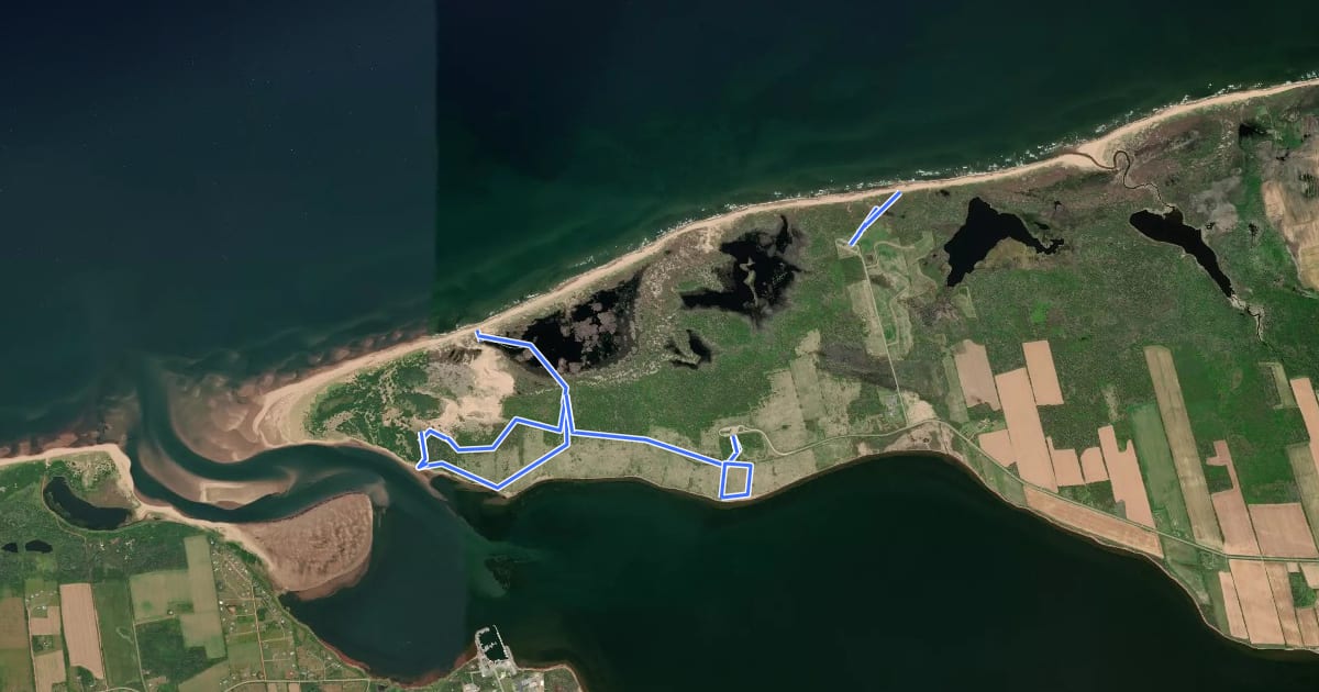 Маршрут Greenwich Trails на спутниковом снимке