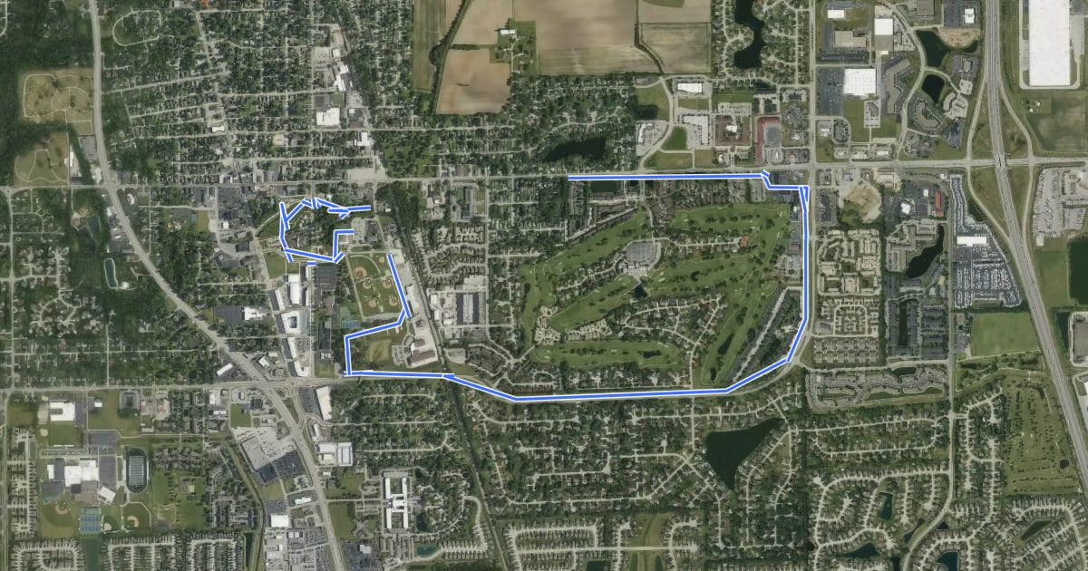 Маршрут Greenwood Trails на спутниковом снимке