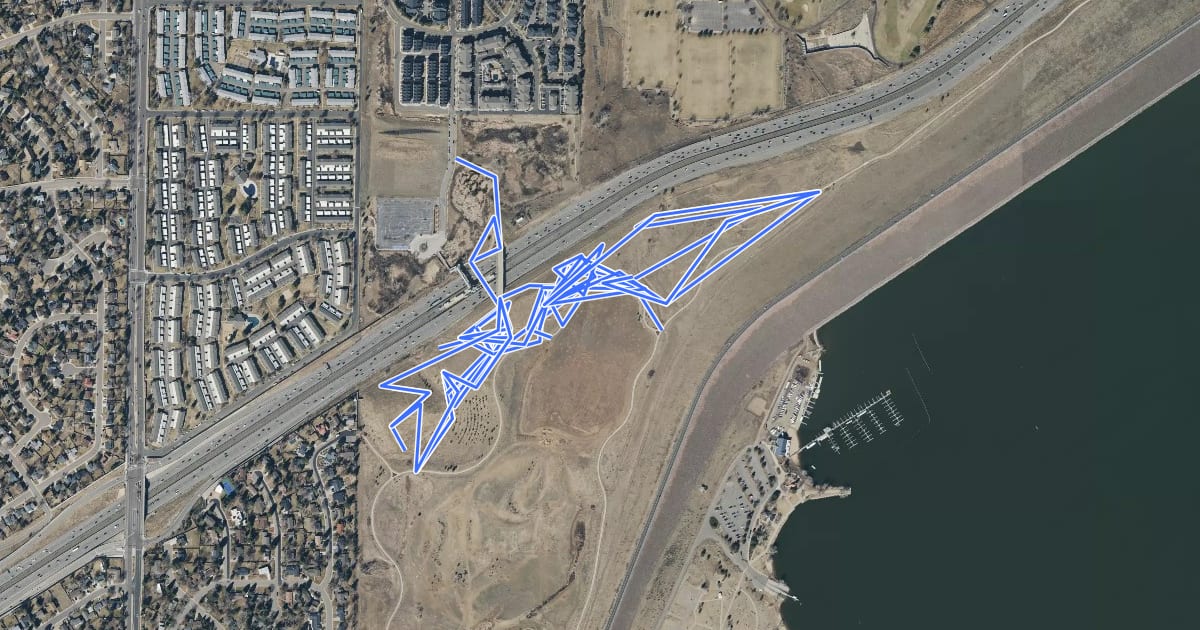 Маршрут Greenwood Village Mountain Bike Trail на спутниковом снимке