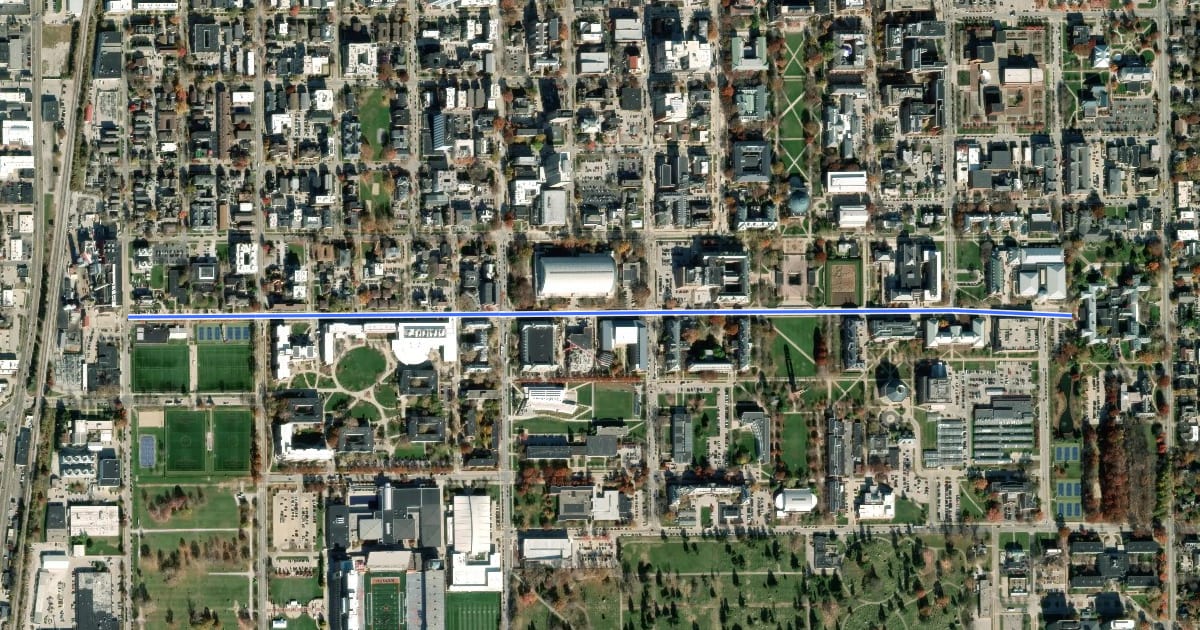 Маршрут Gregory Drive на спутниковом снимке