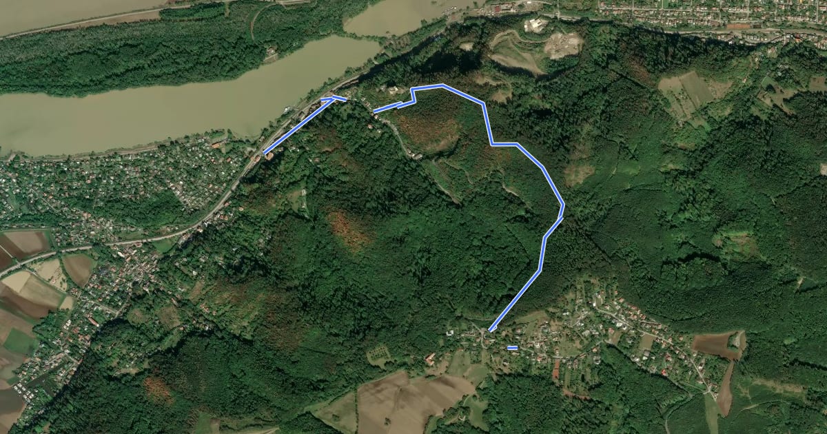 Маршрут Greifenstein - Hadersfeld (Burgweg) на спутниковом снимке