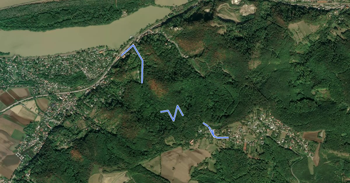 Маршрут Greifenstein - Hadersfeld (Klotzbergsteig) на спутниковом снимке