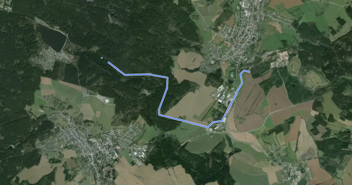Маршрут Greifensteine-Röhrgrabenweg-Ehrenfriedersdorf на спутниковом снимке