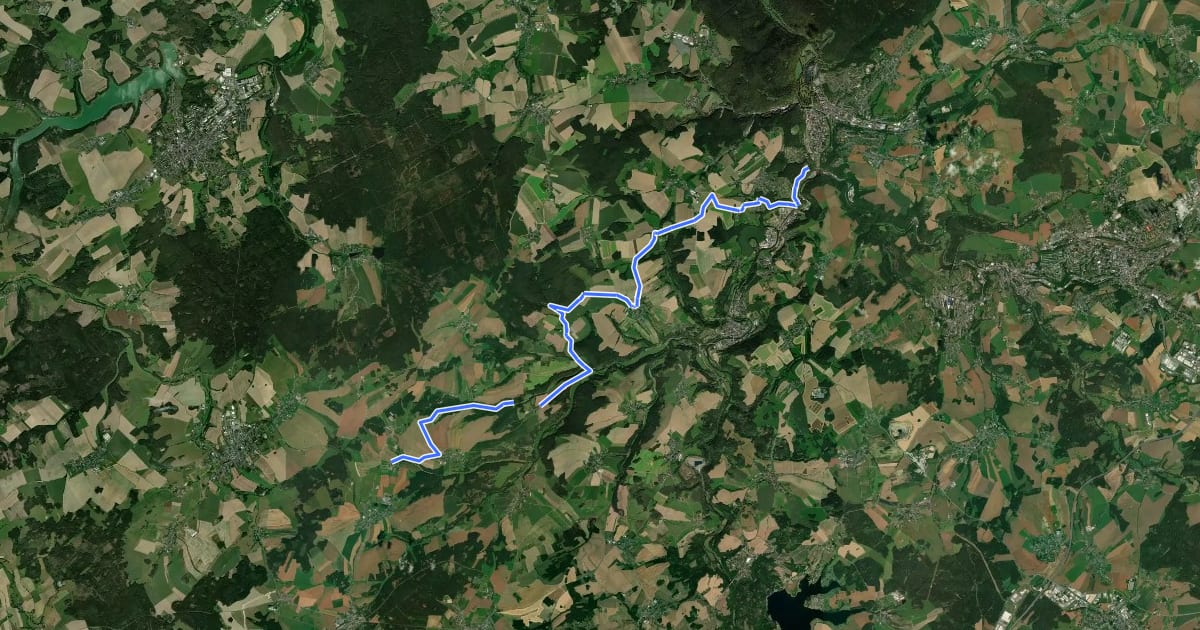 Маршрут Greiz Bhf - Caselwitz - Hohndorf на спутниковом снимке