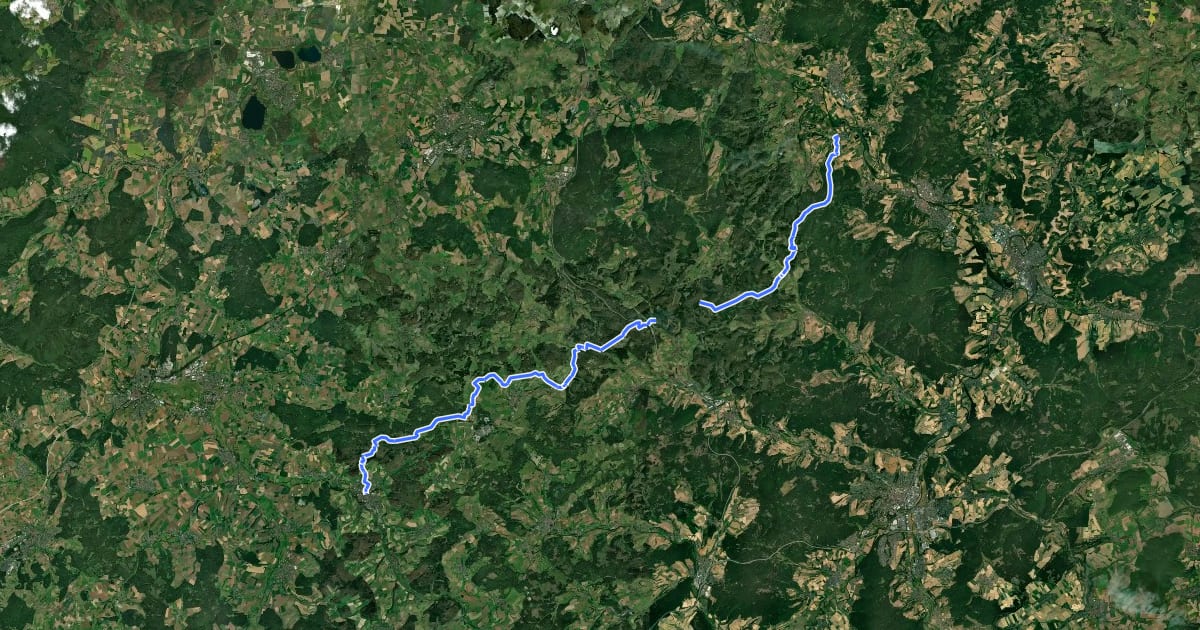 Маршрут Grenff-Fulda-Weg на спутниковом снимке