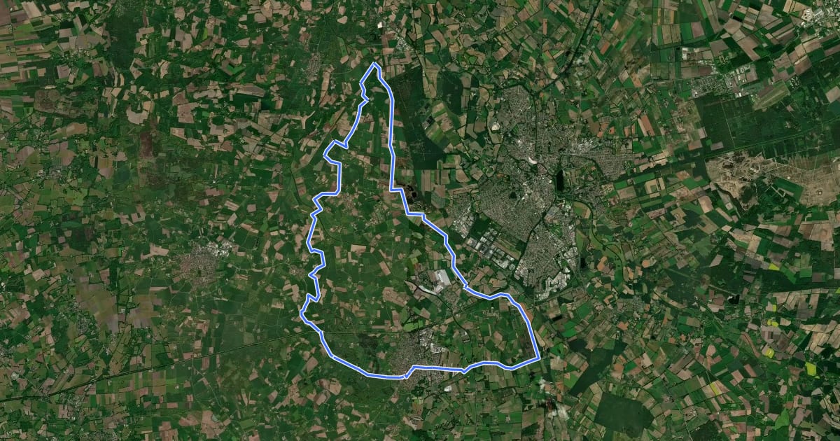 Маршрут Grens Fietsroute на спутниковом снимке