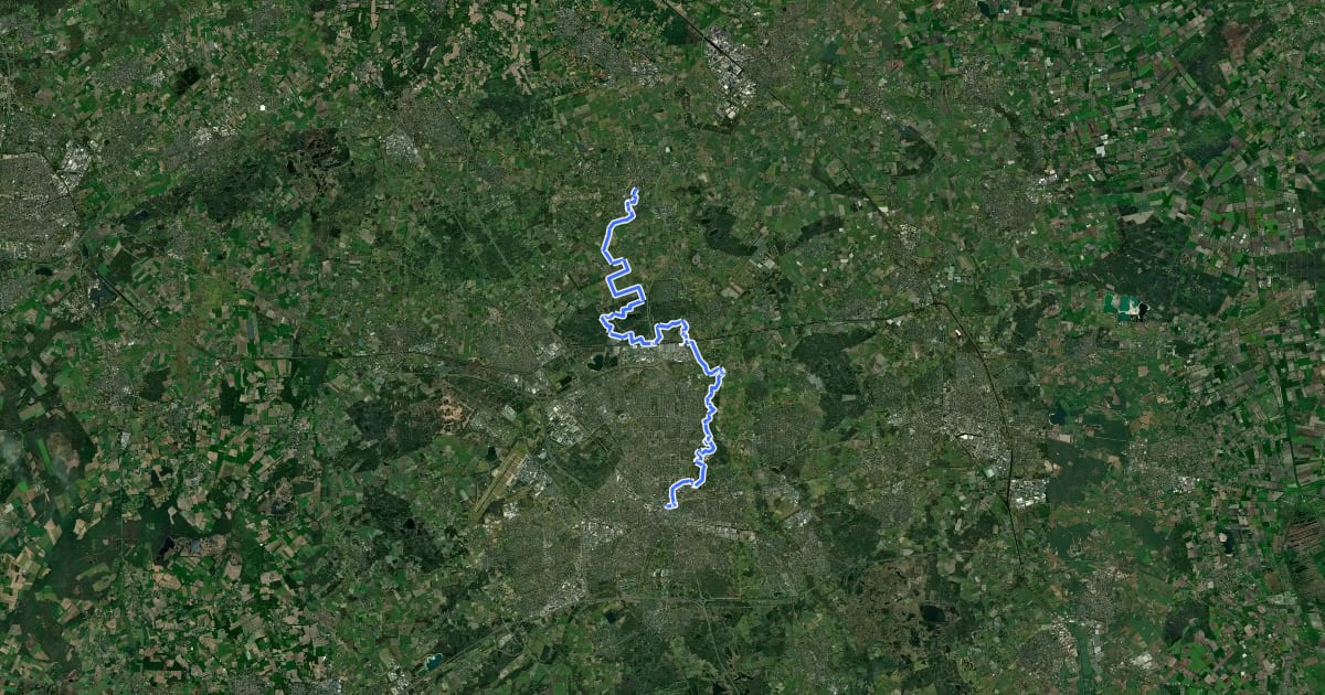 Маршрут Grensdijkjespad - 0 - Eindhoven Centraal - Sint-Oedenrode на спутниковом снимке