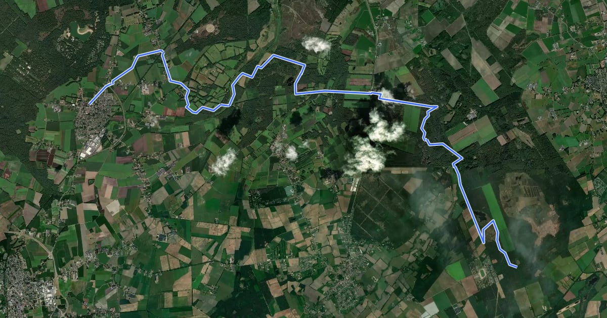 Маршрут Grenslandpad - 12 на спутниковом снимке