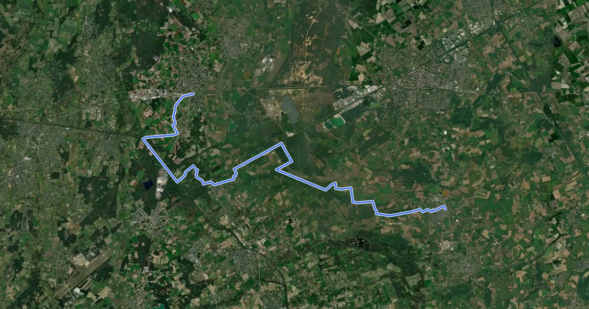 Маршрут Grenslandpad - 18 на спутниковом снимке