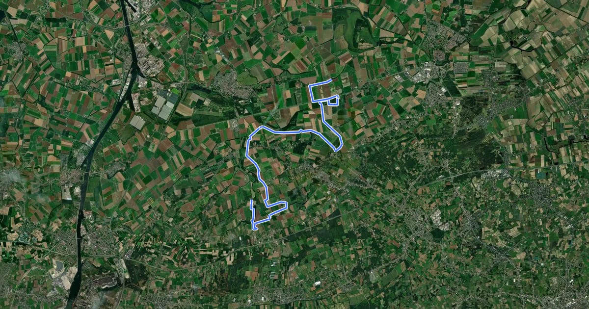 Маршрут Grenslandpad - 24 - Variant Oost Zeeuws-Vlaanderen etappe 3 на спутниковом снимке