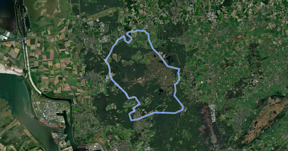Маршрут Grensparkroute на спутниковом снимке