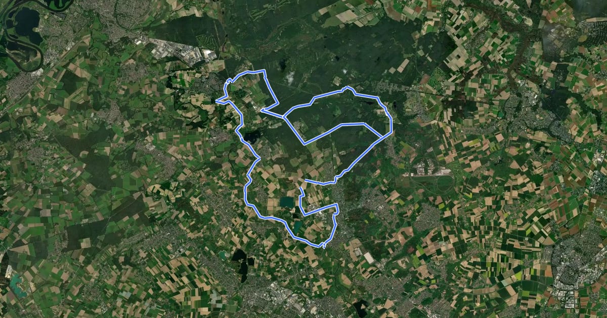Маршрут Grenzüberschreitende Spargeltour на спутниковом снимке
