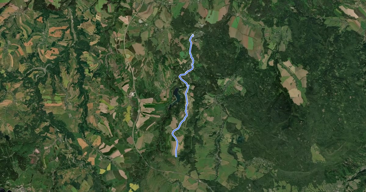Маршрут Grenzüberschreitender montanhistorischer Wanderweg Bergießhübel-Krupka на спутниковом снимке
