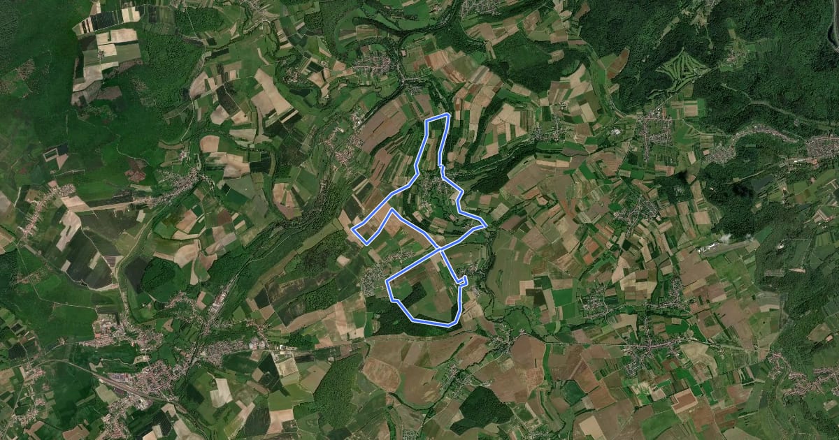 Маршрут Grenzblickweg на спутниковом снимке