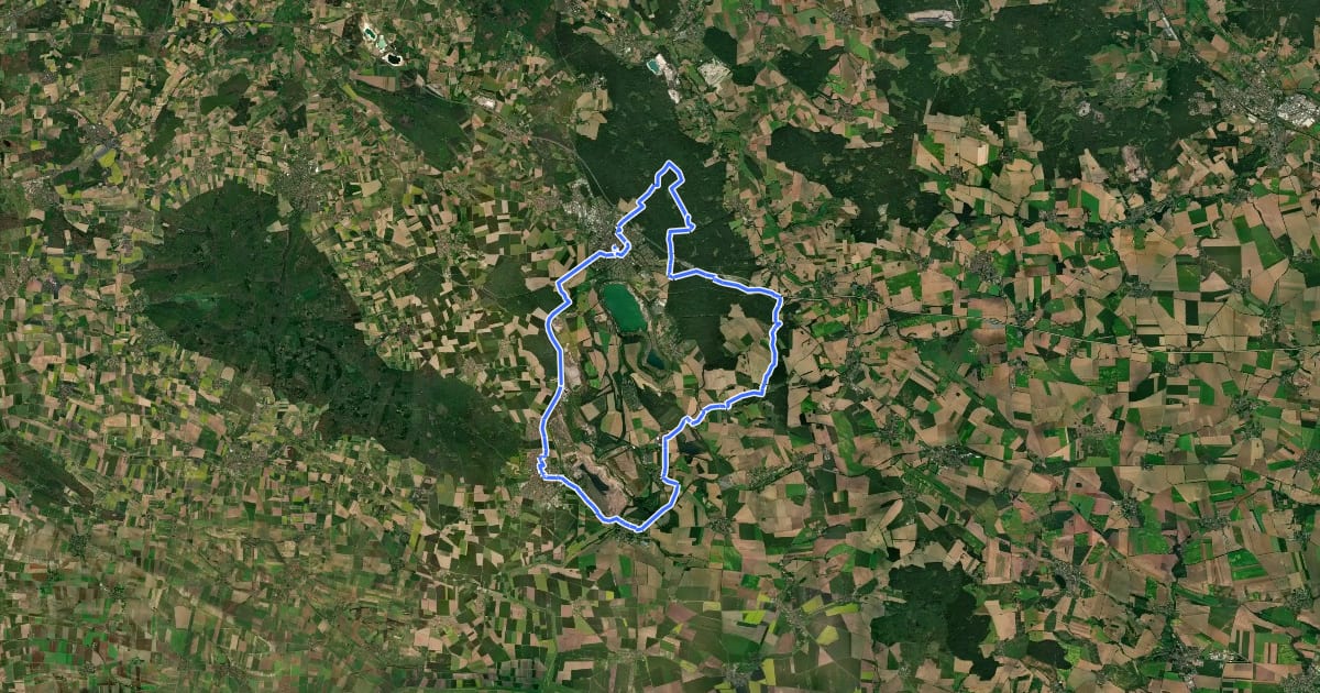 Маршрут grenzenlos-Route на спутниковом снимке