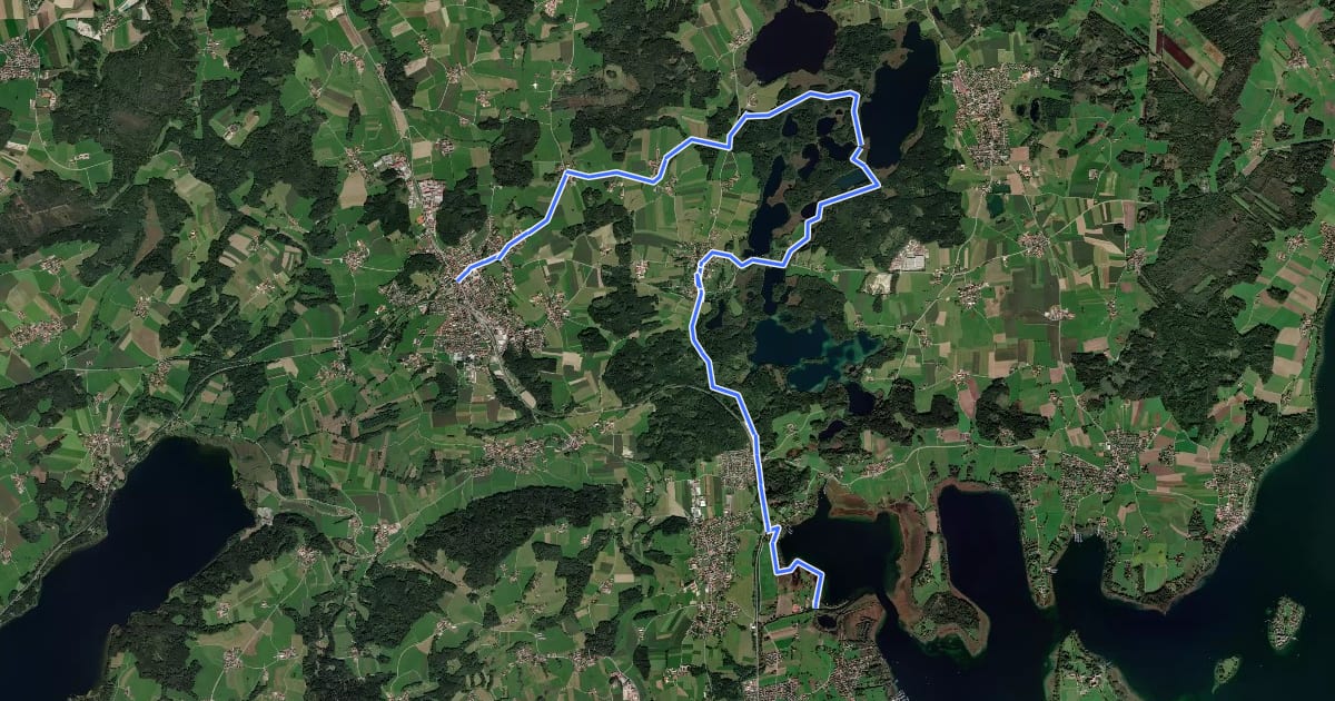 Маршрут Grenzenlos Wanderweg (Bad Endorf - Prien) на спутниковом снимке