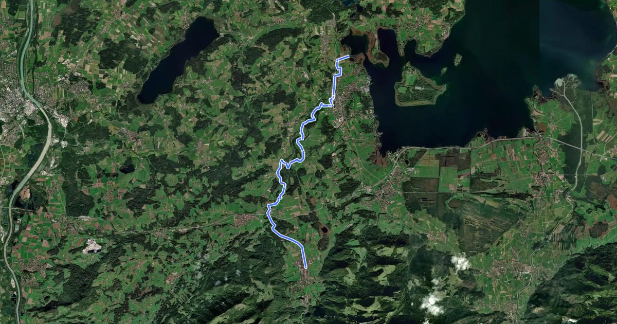 Маршрут Grenzenlos Wanderweg (Prien - Aschau) на спутниковом снимке