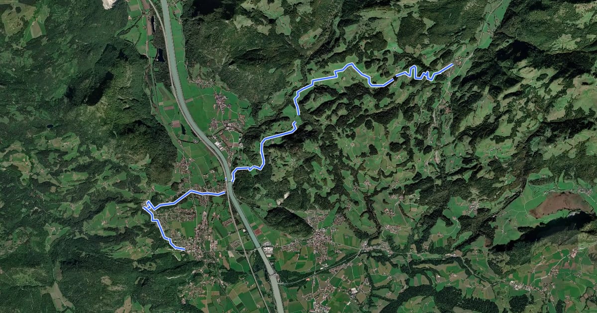 Маршрут Grenzenlos Wanderweg (Sachrang-Oberaudorf) на спутниковом снимке