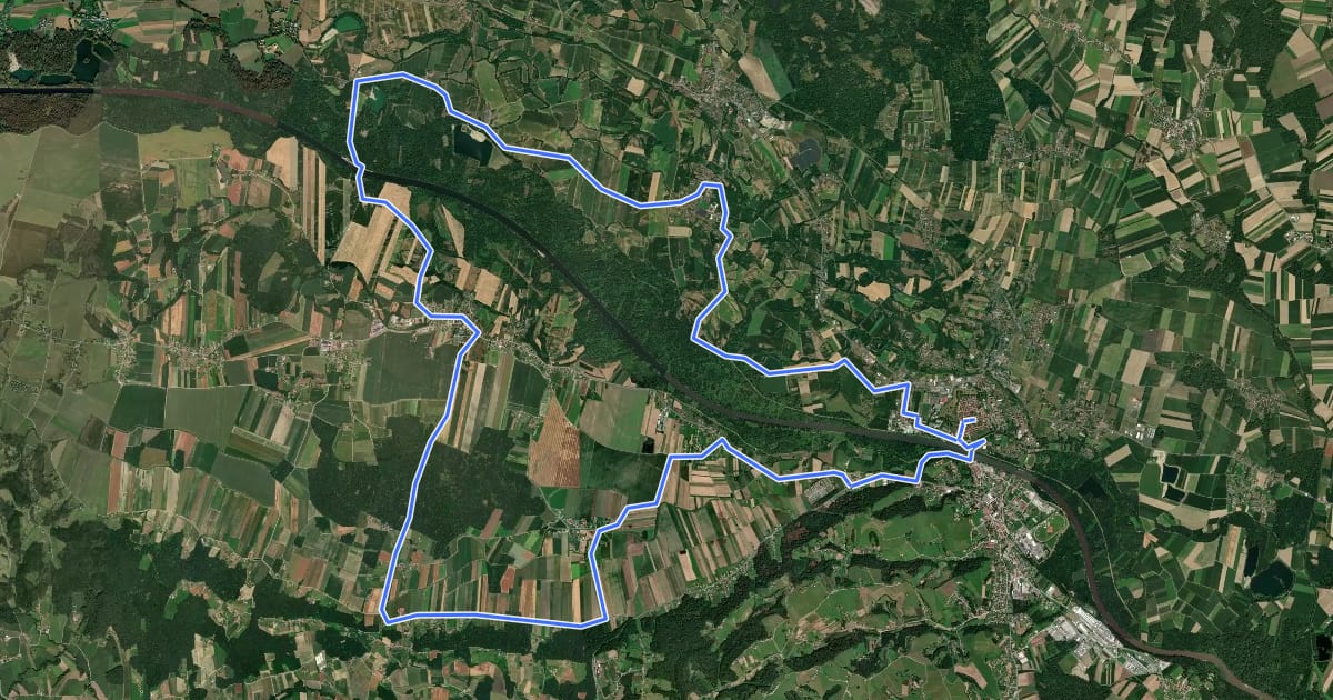 Маршрут Grenzenlose Murauen-Tour на спутниковом снимке