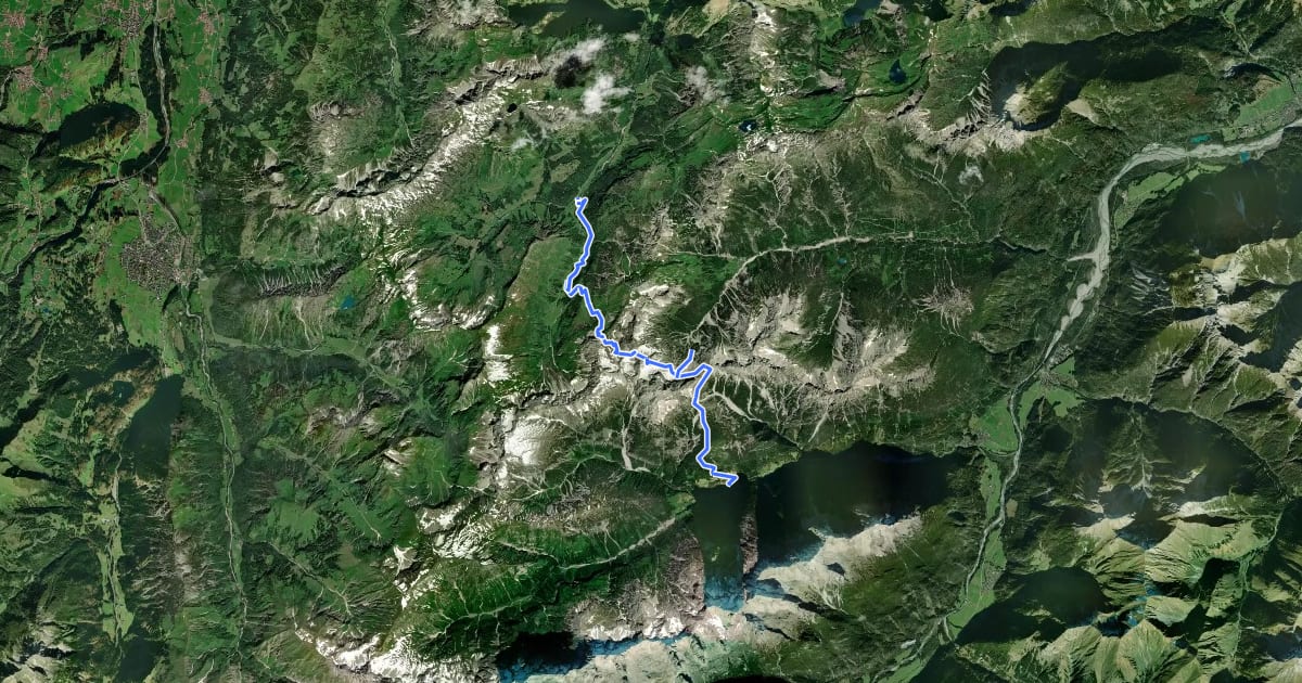 Маршрут Grenzgänger Etappe 5 на спутниковом снимке