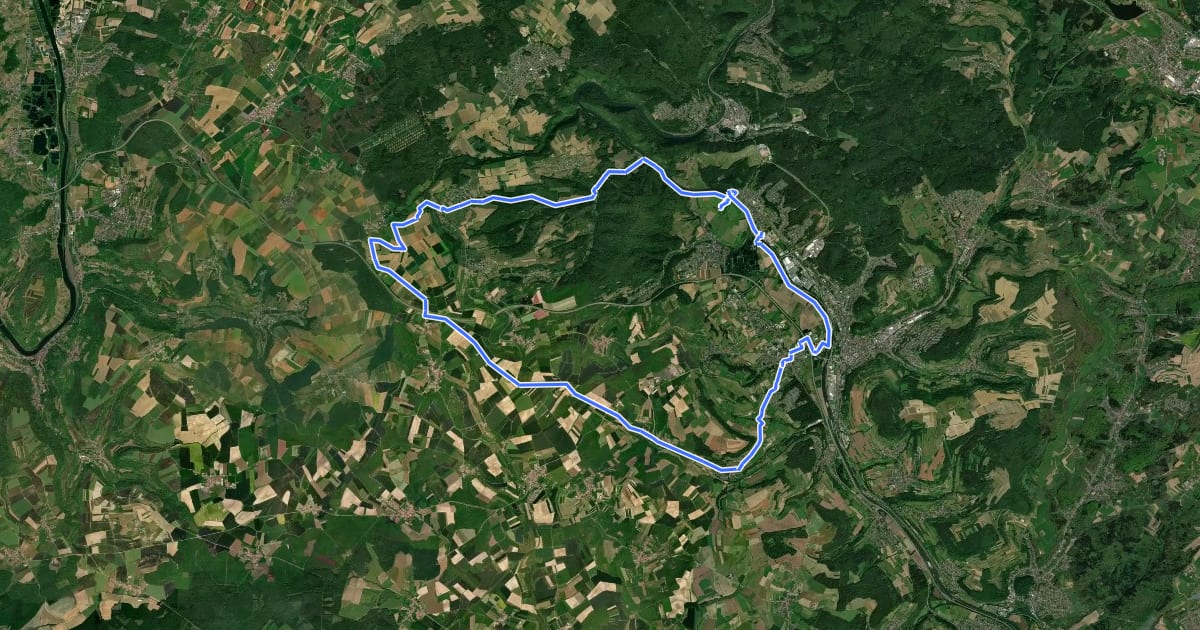 Маршрут Grenzland-Runde на спутниковом снимке