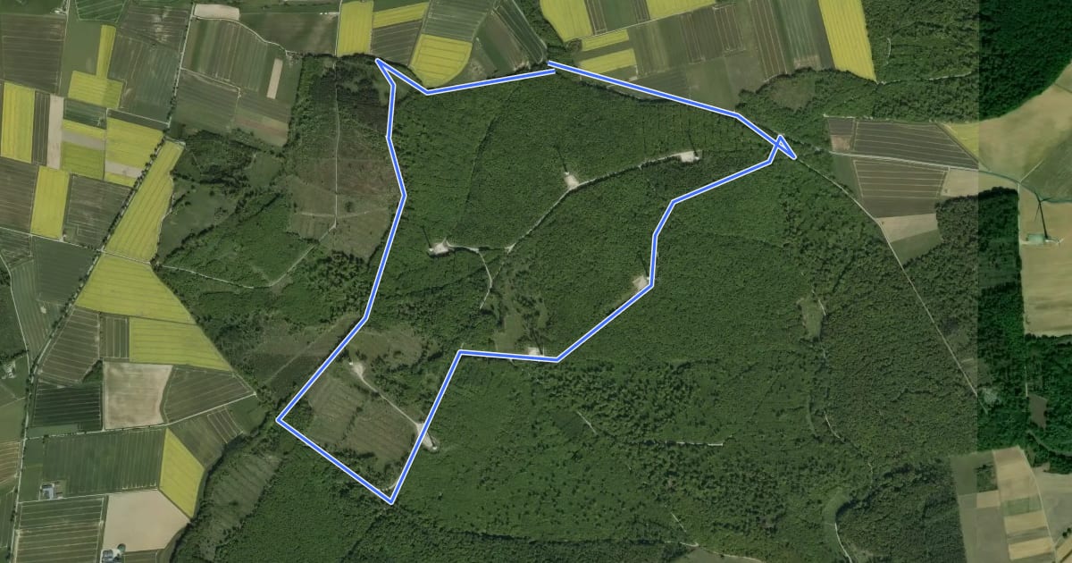 Маршрут Grenzland-Rundweg 2 на спутниковом снимке