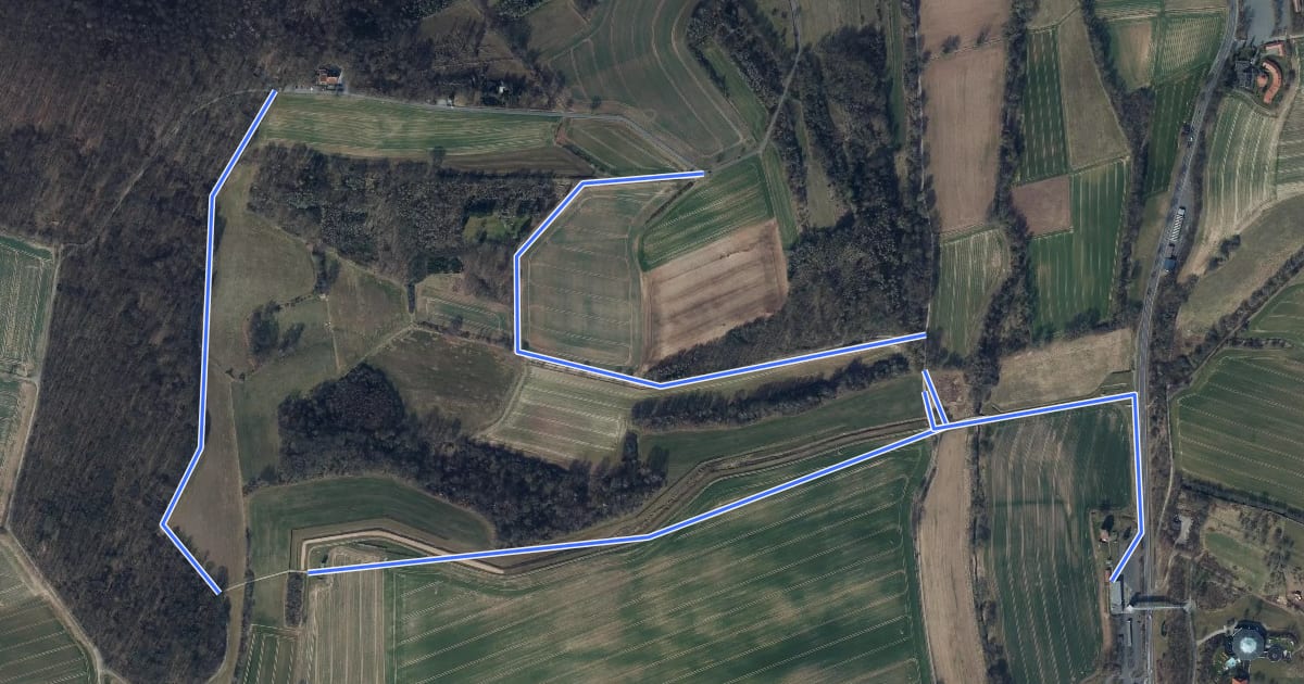 Маршрут Grenzlandweg на спутниковом снимке