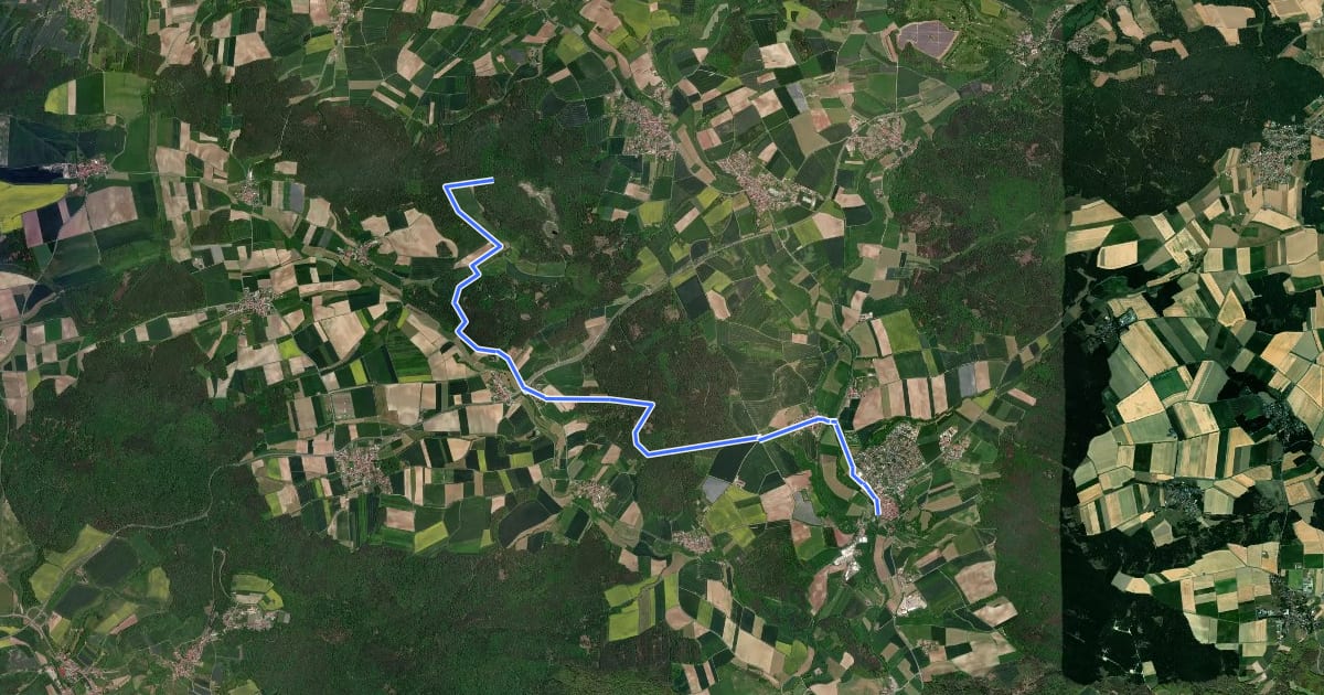 Маршрут Grenzlandweg на спутниковом снимке