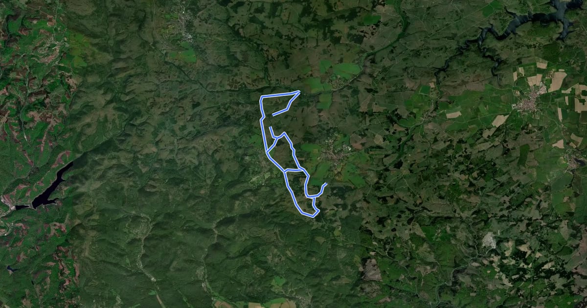 Маршрут Grenzloipe Teil 1 (Benneckenstein - Hohegeiß - Sorge) на спутниковом снимке