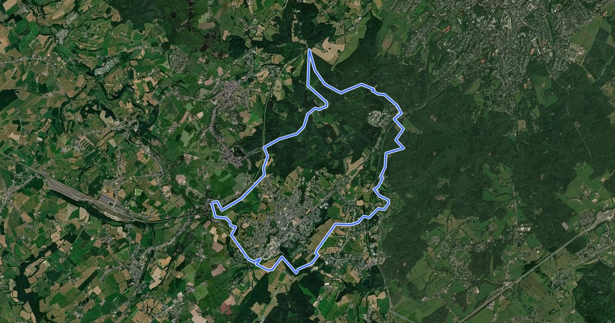 Маршрут GrenzRouten: Route 2 - Neutral-Moresnet на спутниковом снимке