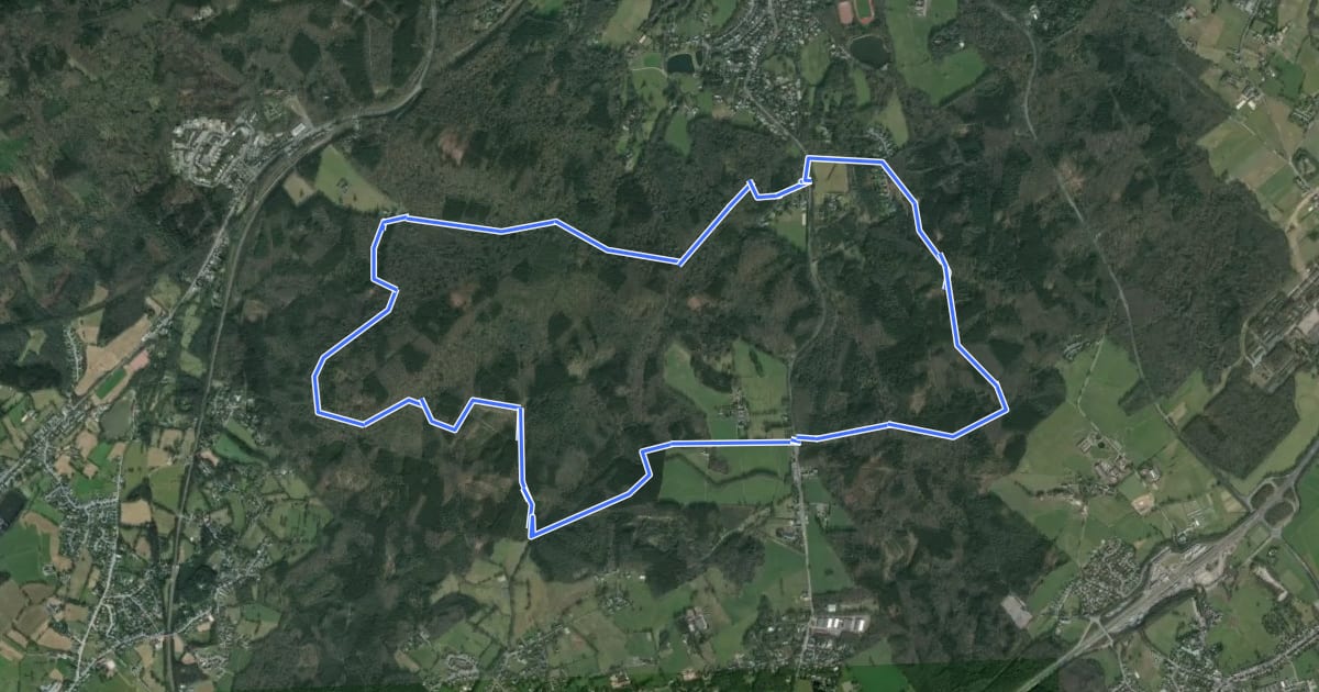 Маршрут GrenzRouten: Route 5 - Aachener Wald на спутниковом снимке
