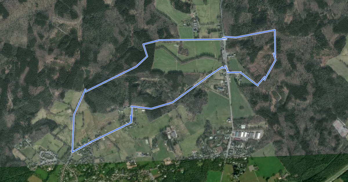 Маршрут GrenzRouten: Rundweg Köpfchen на спутниковом снимке