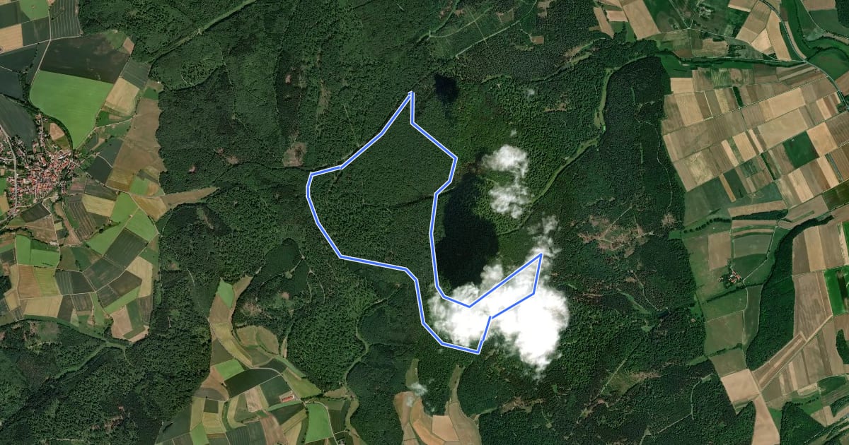 Маршрут Grenzsteinpfad на спутниковом снимке