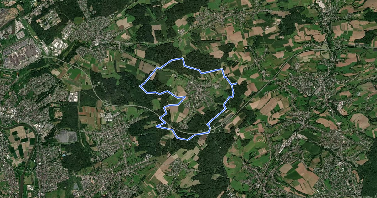 Маршрут Grenzsteinwanderweg на спутниковом снимке