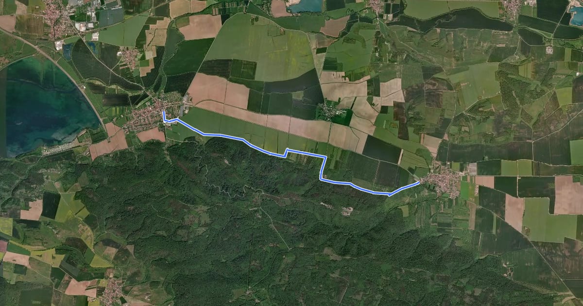 Маршрут Grenzsteinweg на спутниковом снимке
