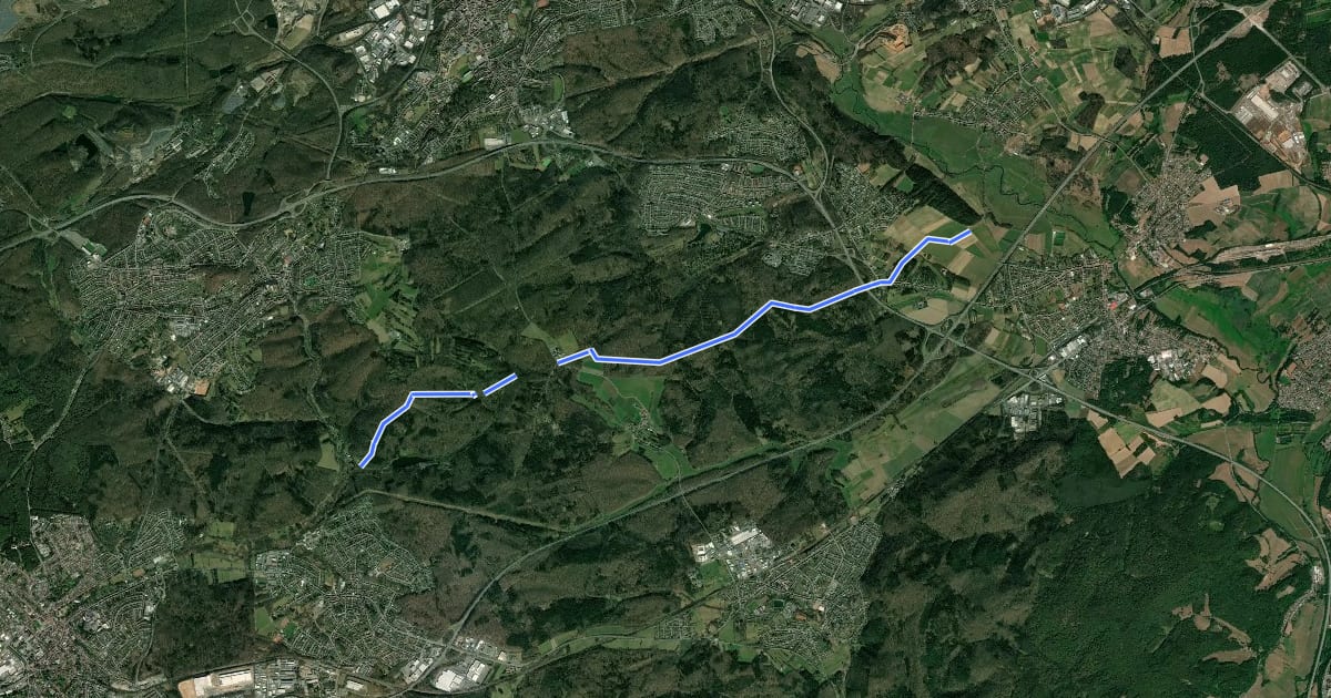 Маршрут Grenzsteinweg на спутниковом снимке