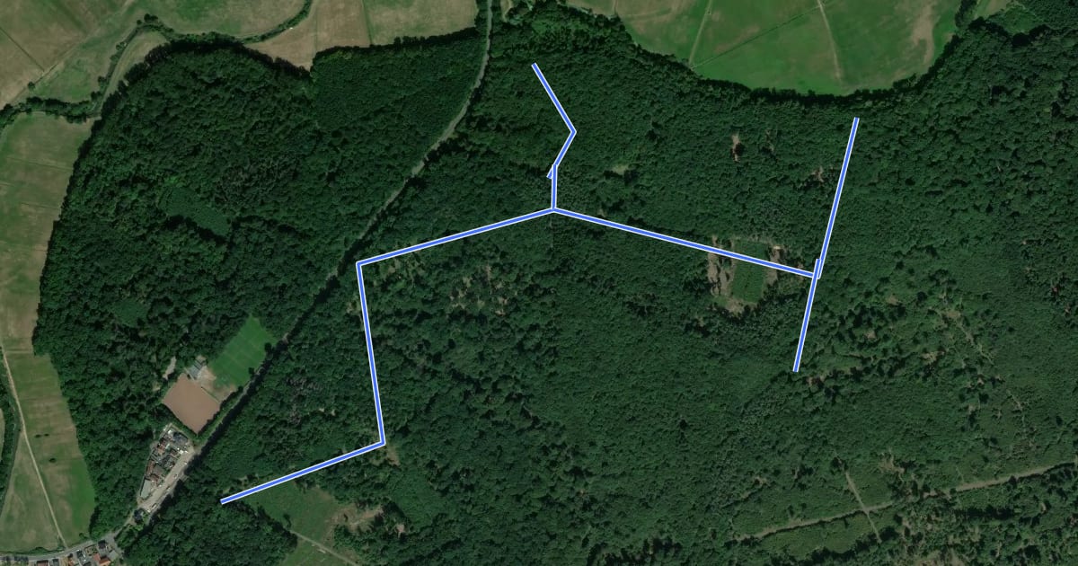 Маршрут Grenzsteinweg Eichen на спутниковом снимке