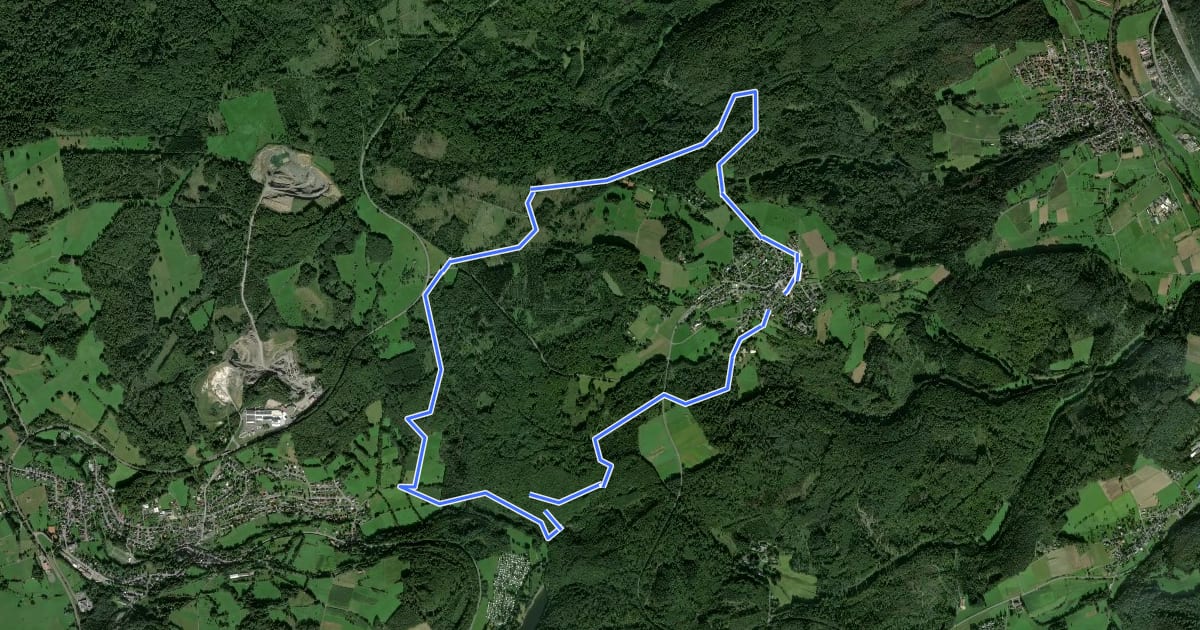 Маршрут Grenzsteinweg Greifenstein на спутниковом снимке