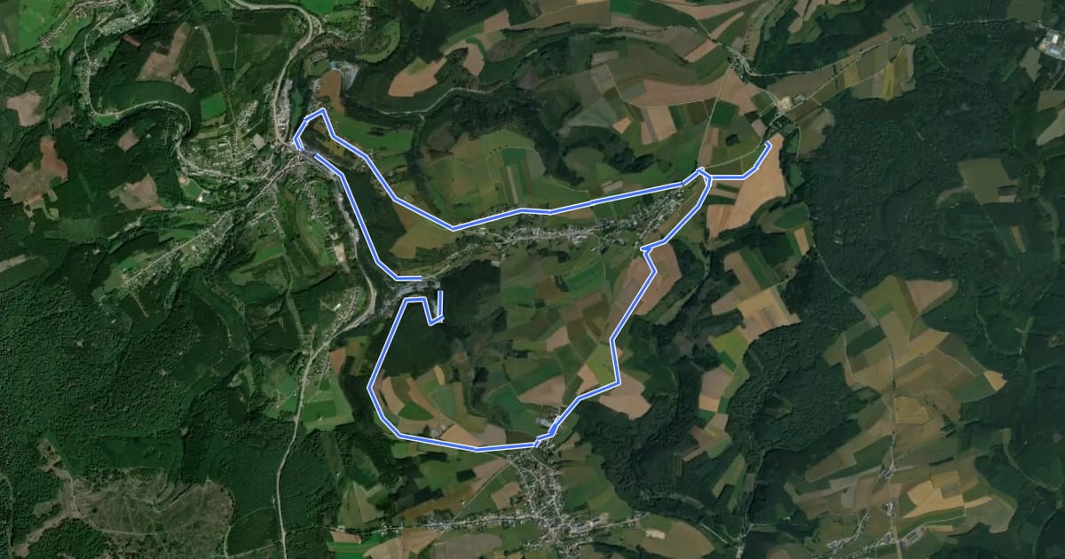 Маршрут Grenztour Extra Loop на спутниковом снимке