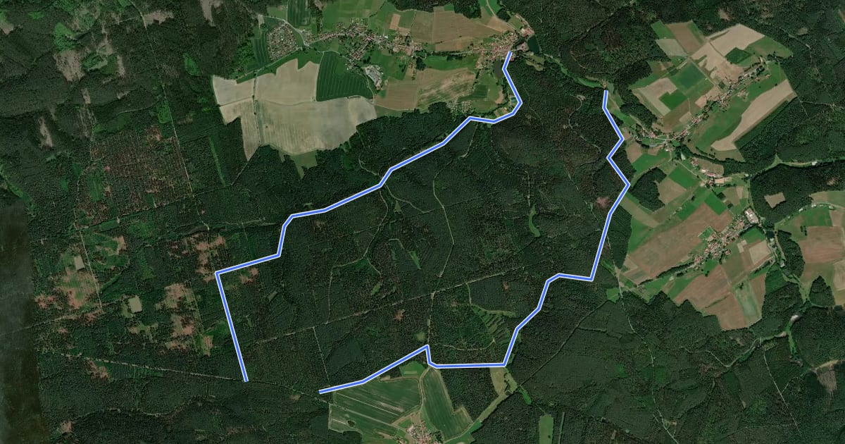 Маршрут Grenzweg на спутниковом снимке