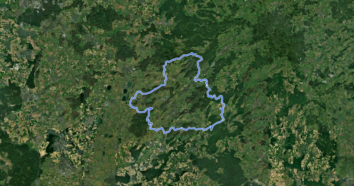 Маршрут Grenzweg Nidda на спутниковом снимке