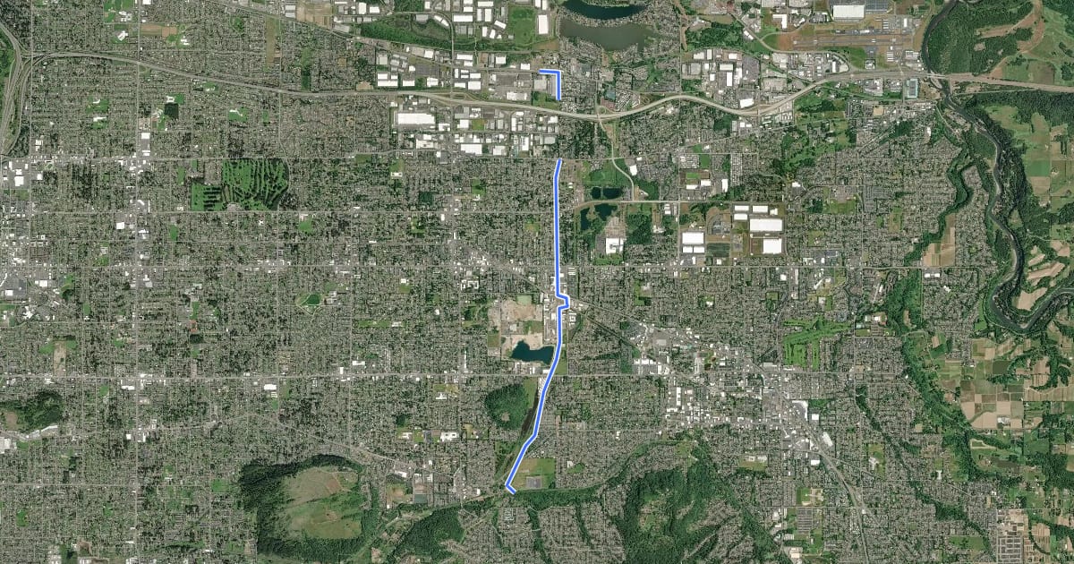Маршрут Gresham-Fairview Trail на спутниковом снимке