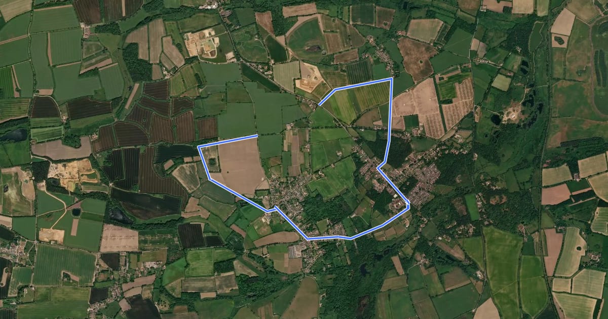Маршрут Gressenhall/Beetley Circular на спутниковом снимке