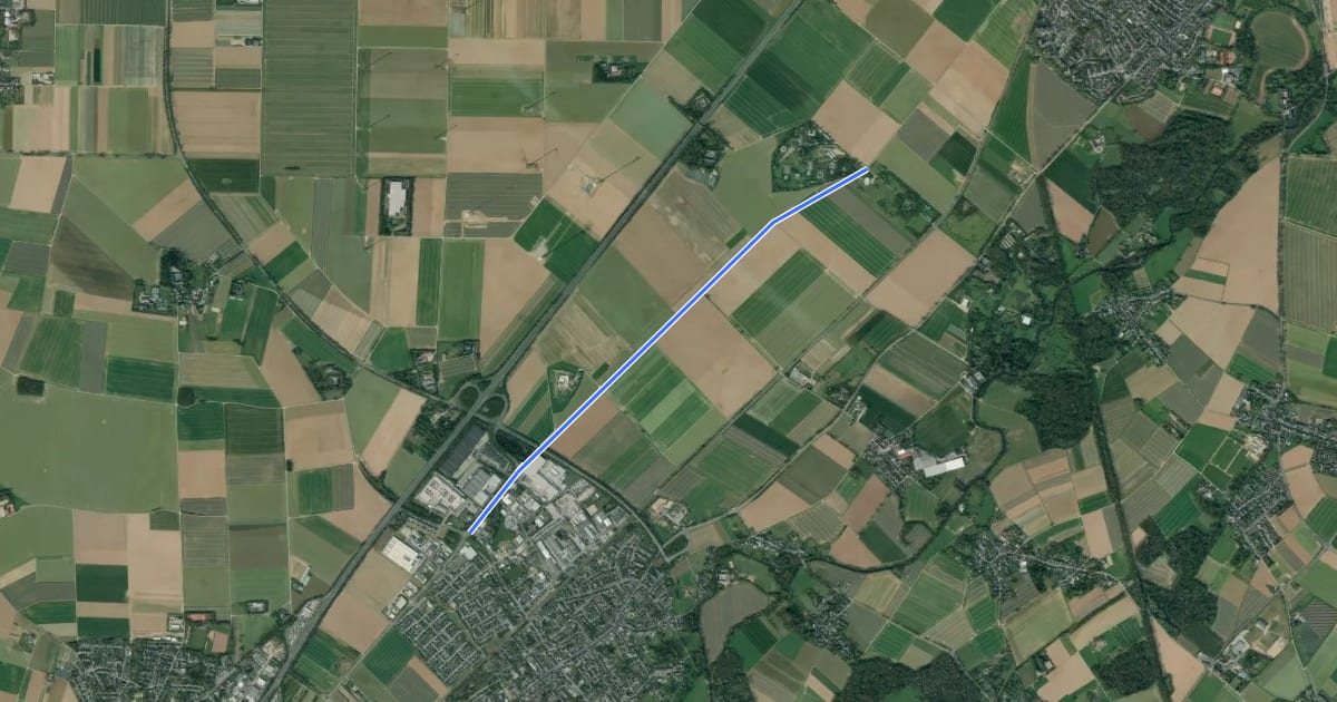 Маршрут Grevenbroich (12) - Neuss (64) на спутниковом снимке