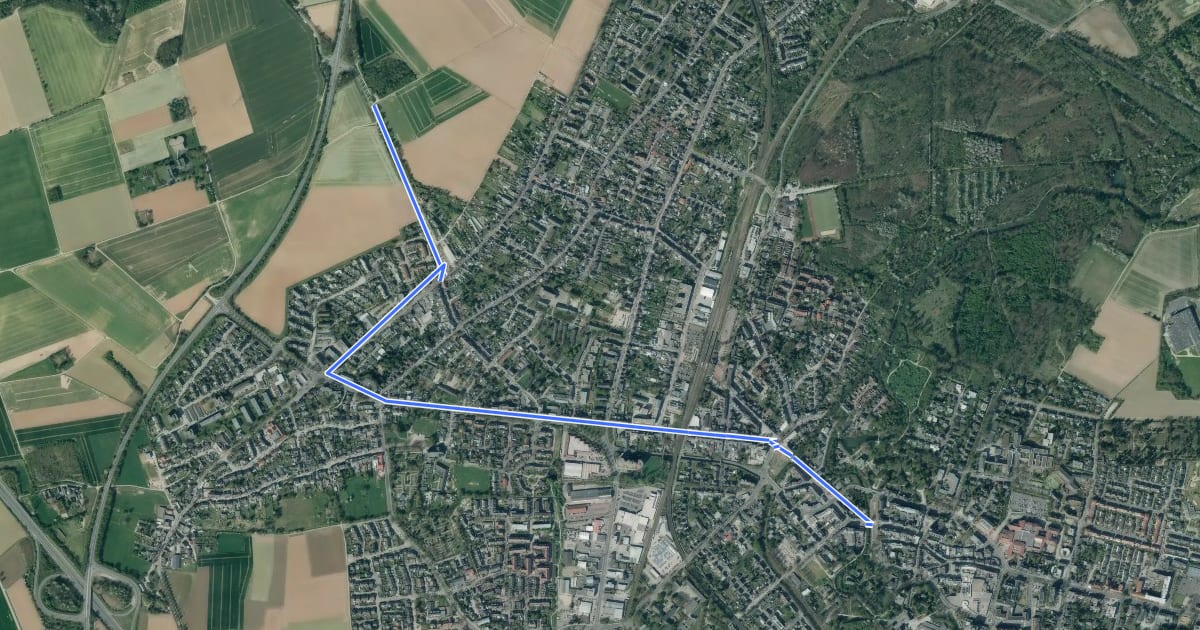 Маршрут Grevenbroich (6) - Grevenbroich (20) на спутниковом снимке