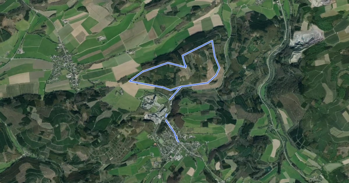Маршрут Grevenstein Rundweg G6 на спутниковом снимке
