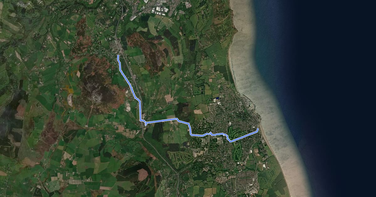 Маршрут Greystones Way на спутниковом снимке