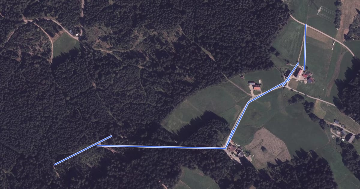 Маршрут Grillplatz - Schwärzlehofwald на спутниковом снимке