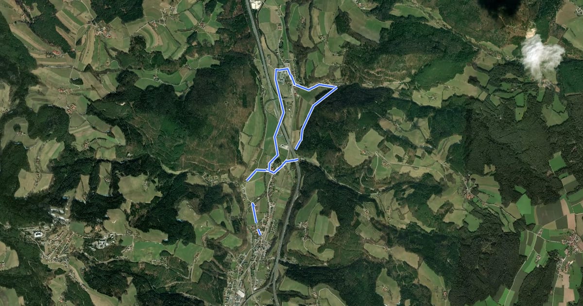 Маршрут Grimmenstein - Petersbaumgarten Grimmensteiner Wasserweg Rundwanderweg на спутниковом снимке