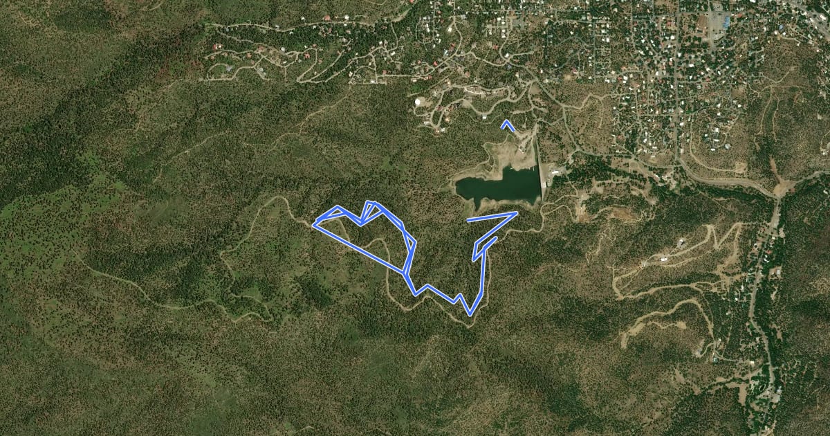 Маршрут Grindstone Lake Trail на спутниковом снимке